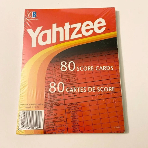 Vintage 1996 Yahtzee Score Cards 80  Sheets Milton Bradley Sealed - Picture 3 of 6
